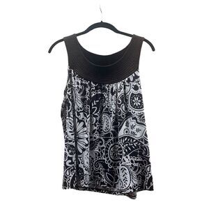 AGB Women's Brown Paisley Tank Top‎ Size  Large Flowy